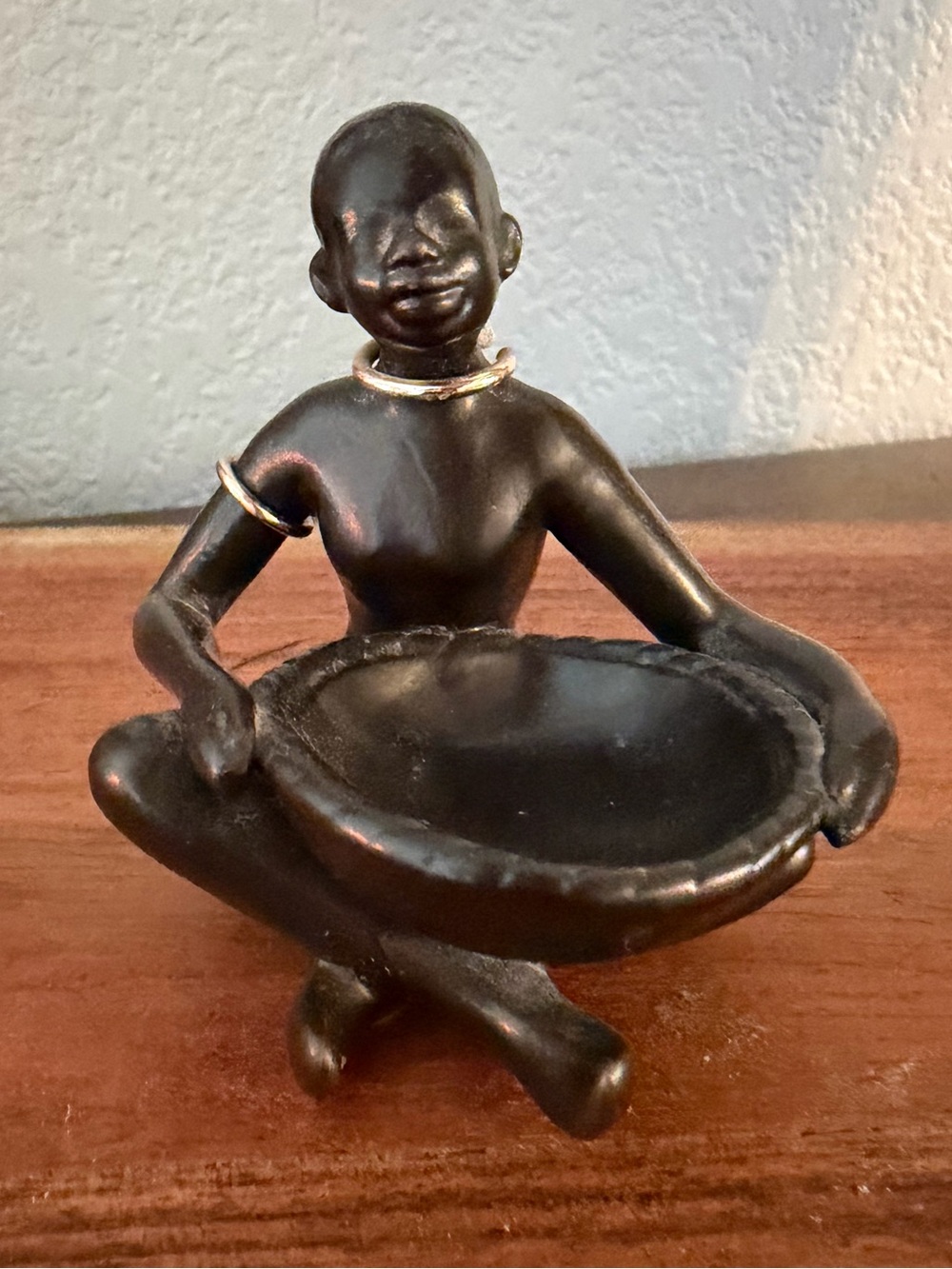 Small Barsony-style Black Matte Trinket Dish - Ceramic